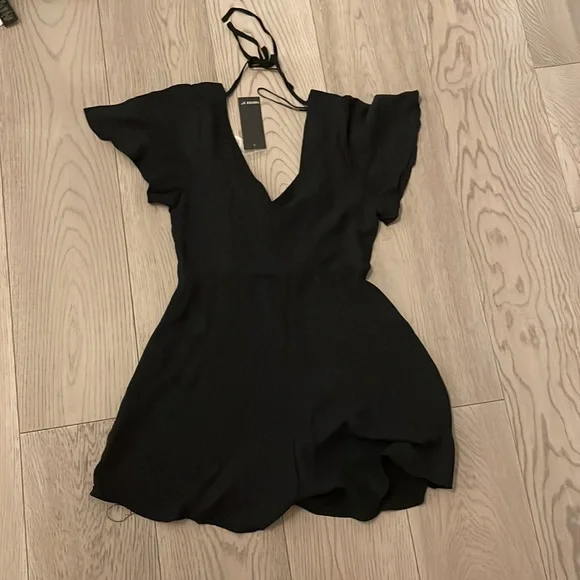 Black button down romper - Picture 2 of 2
